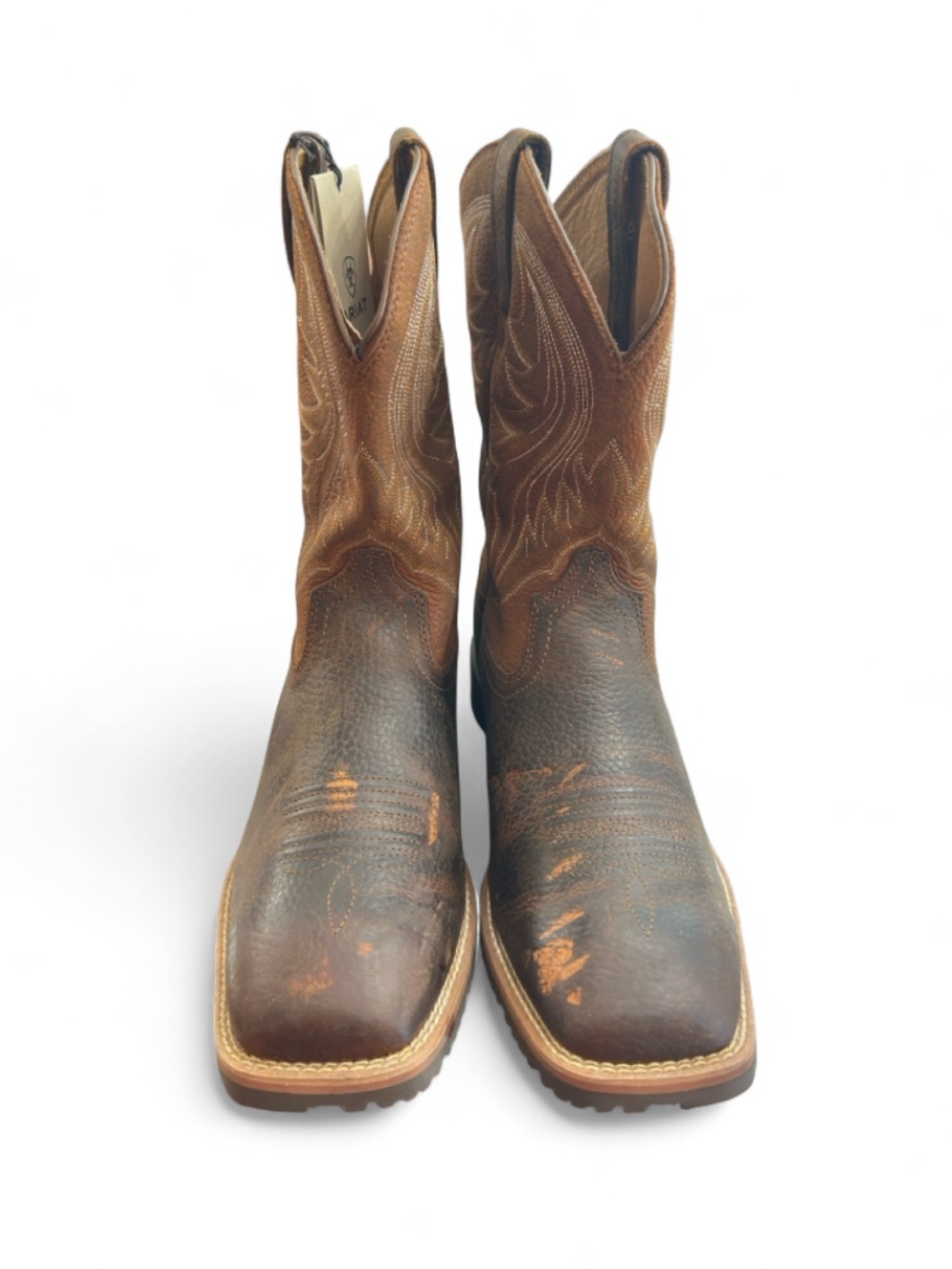 Ariat Hybrid Rancher Western ‘Brown Oiled Rowdy’ Boots Size US Men’s 10 EE (NWT) - Picture 4 of 9